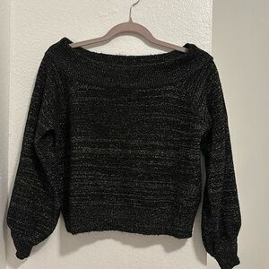 DIVIDED H&M Black and silver wide neck sweater size S round neckline
